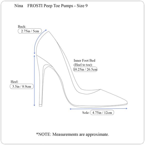 Nina New York Frosti Black Silver Bow Rhinestone Peep Toe Heels Size 9 Pumps main image 9